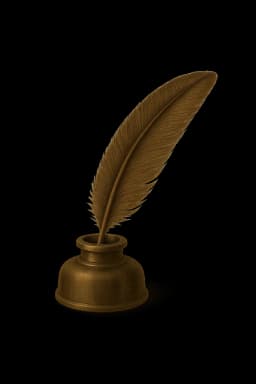 Ornate Quill and Inkwell