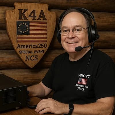 Marc Bowen W4OVT at his amateur radio station